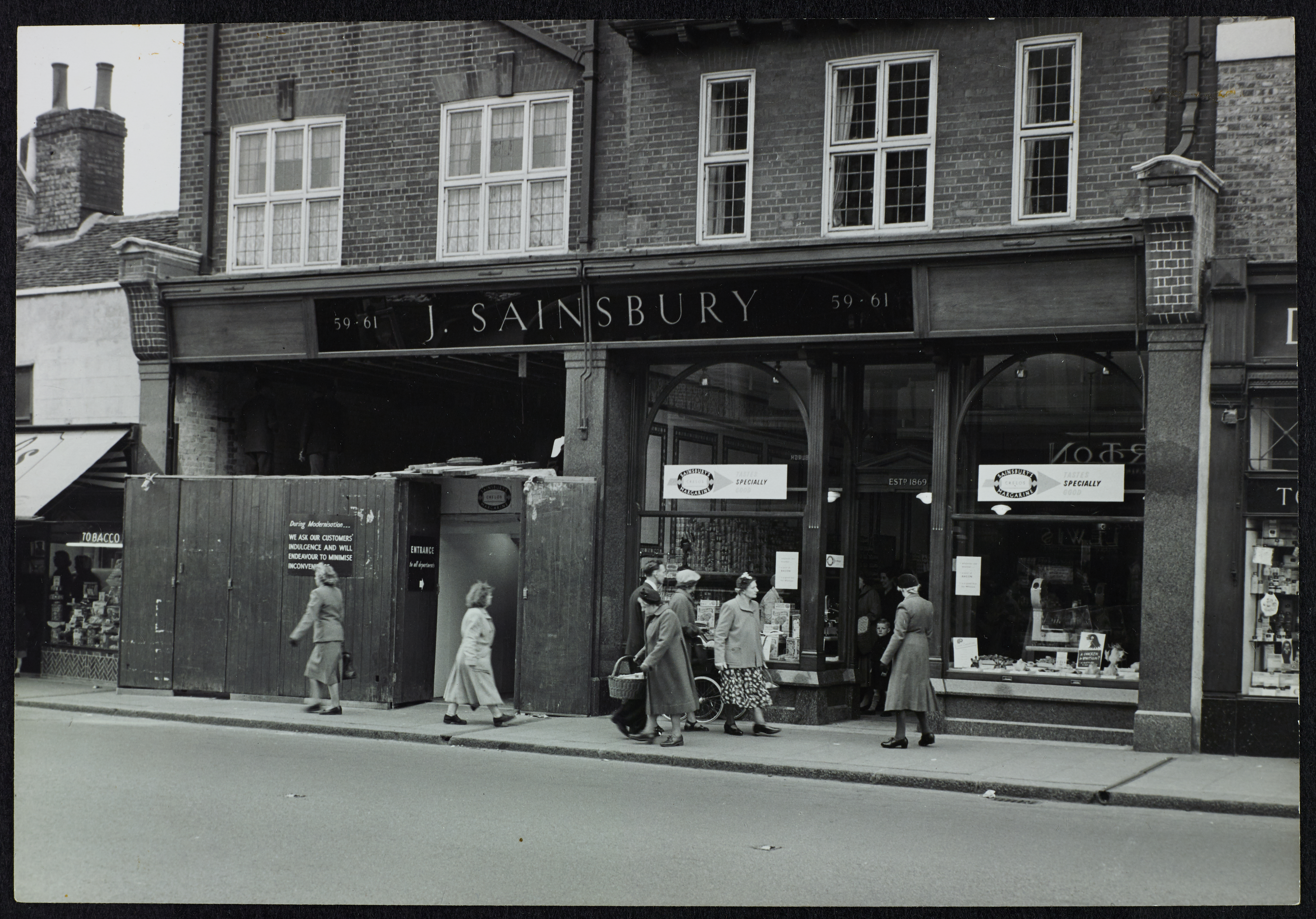 Exterior of 57/61 High Street, Brentwood as a branch of Sainsbury's