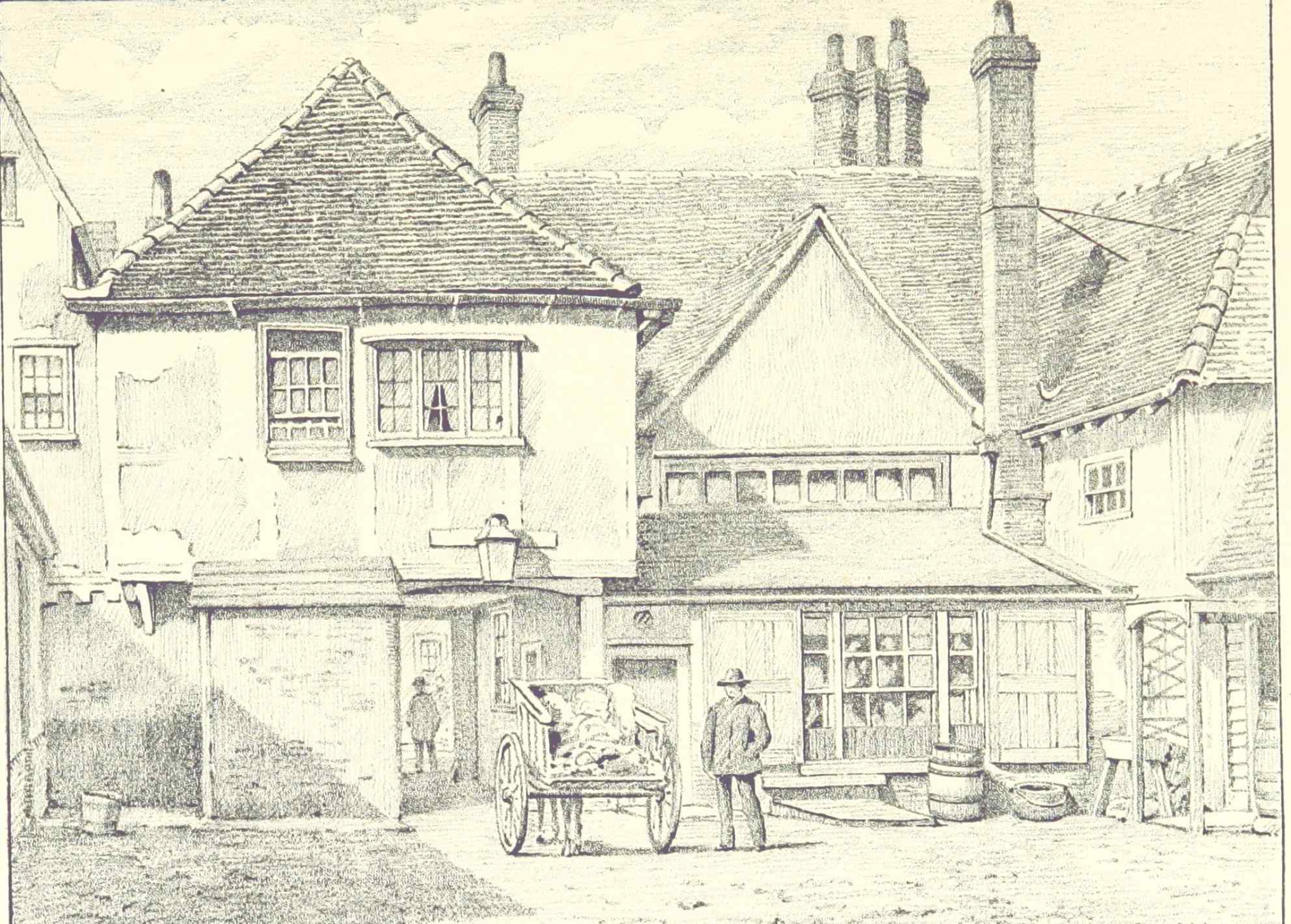 The rear of the George and Dragon, with a large yard.