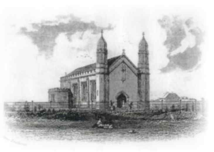 View of the church as originally built.