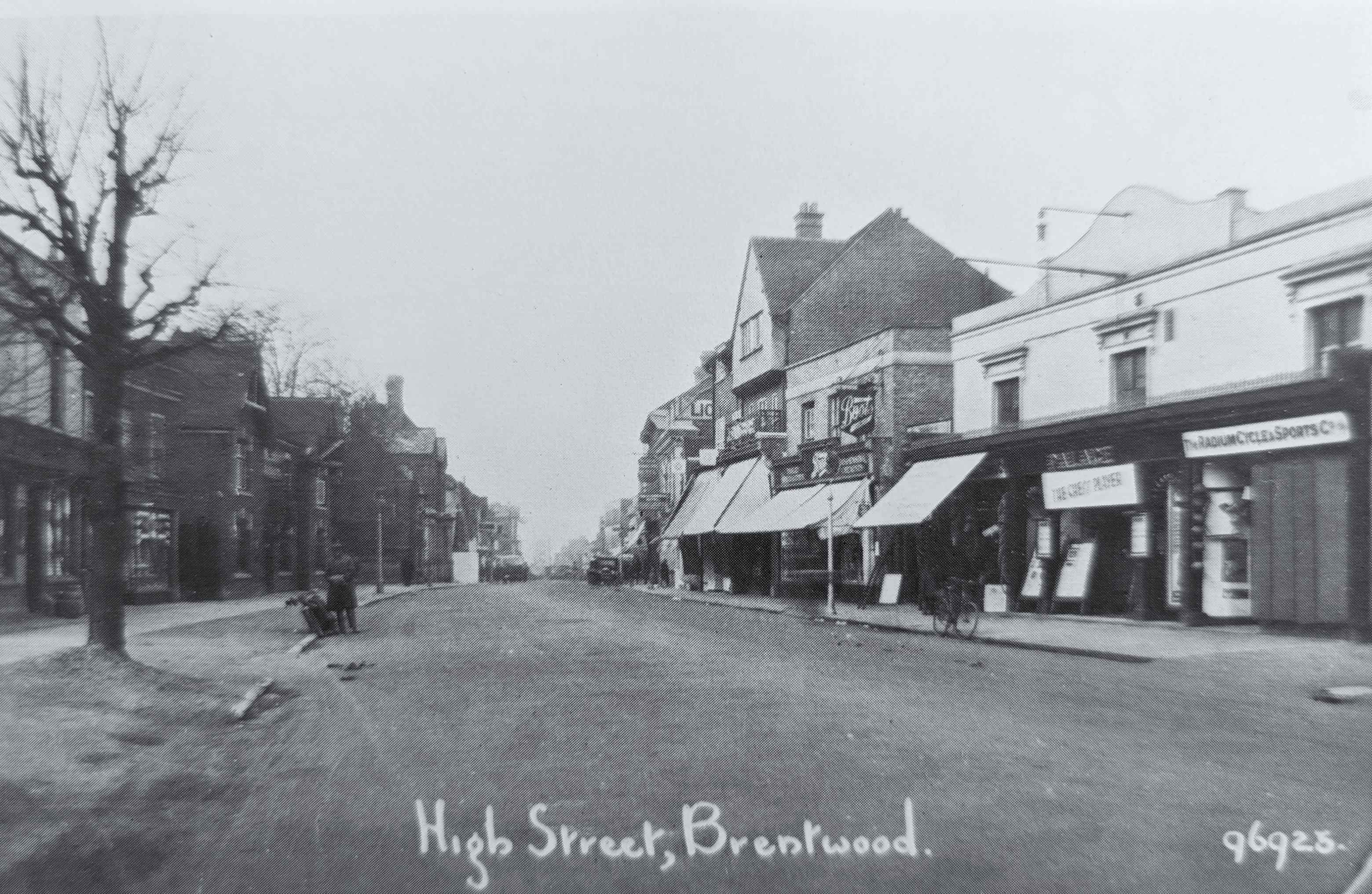 The Chequers Inn on the left after the facade was rebuilt
