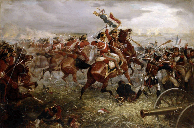 The charge of the 1st Royal Dragoons at Waterloo